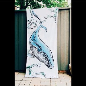 New beach towel blue whale sand free, light weight, ultra absorbent, ubf…